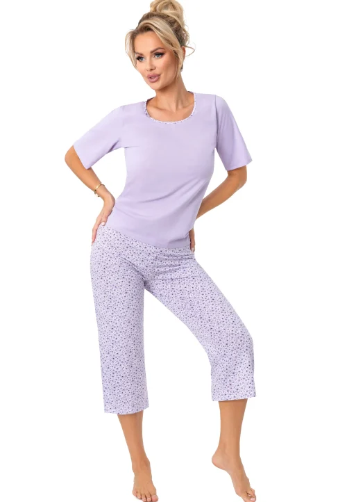 FIORELLA – Pijama damă premium, bumbac, pantaloni 3/4